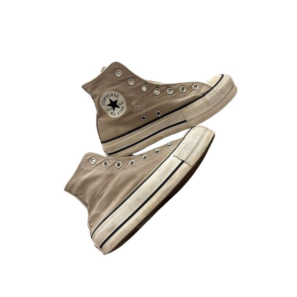 Converse Chuck Taylor All Star platform high top sneakers in a taupe / beige can